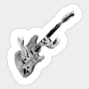 Original painting electric guitar and hands Sticker